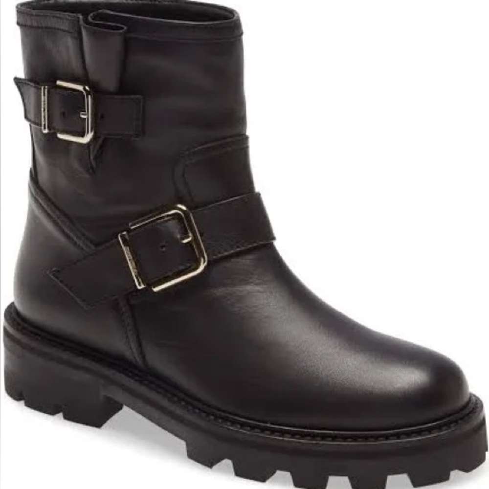 Jimmy Choo Youth II Black Leather Boots Women - Picture 2 of 13